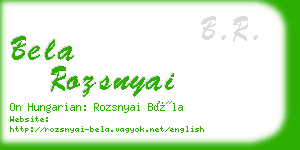 bela rozsnyai business card